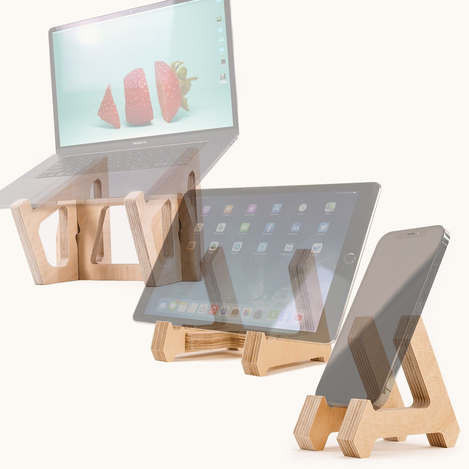 Birch Laptop Lifter, Tablet Stand, & Phone Stand - - Work From Home Desks
