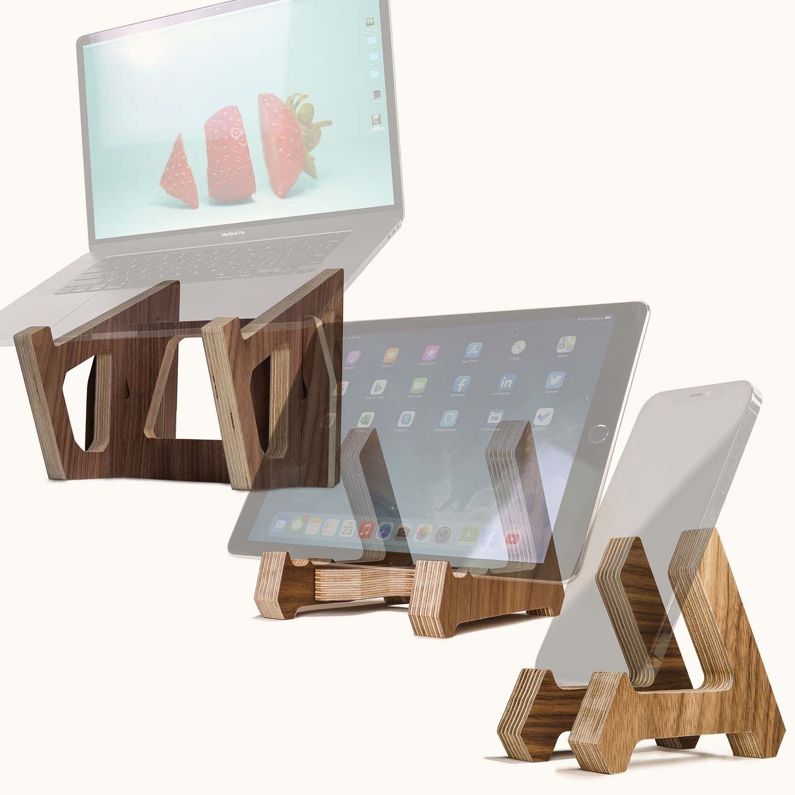 Birch Laptop Lifter, Tablet Stand, & Phone Stand - - Work From Home Desks