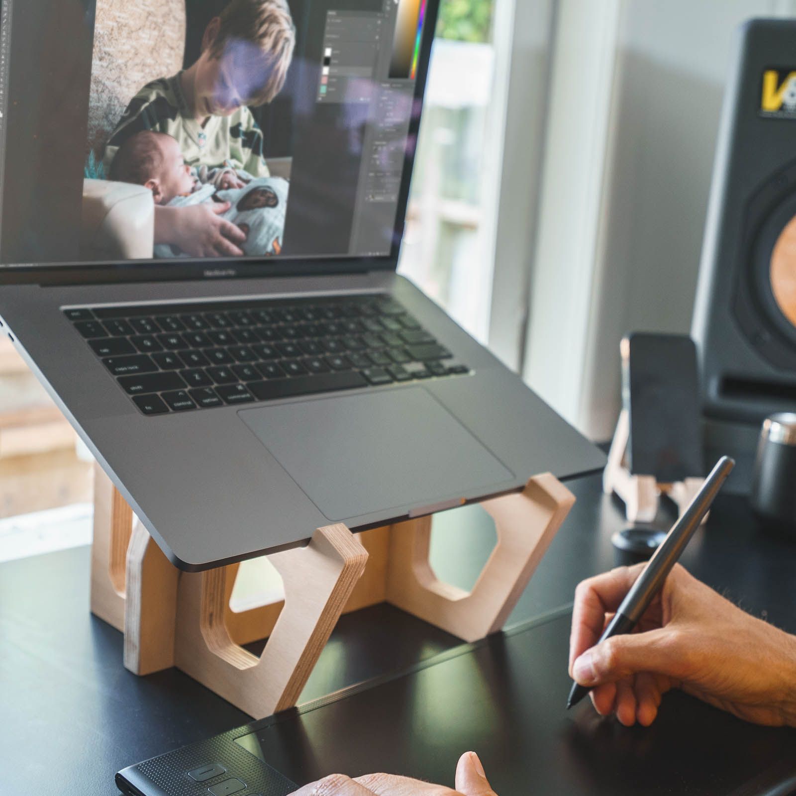 Birch Laptop Lifter, Tablet Stand, & Phone Stand - - Work From Home Desks