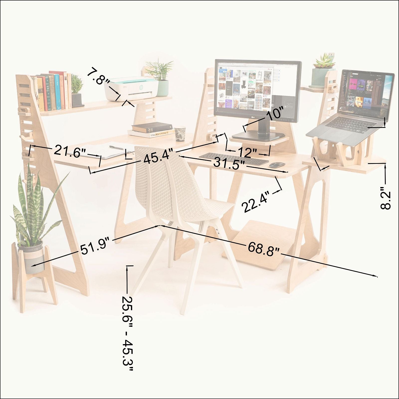 Creators L Corner Desk with noho move chair - - Work From Home Desks
