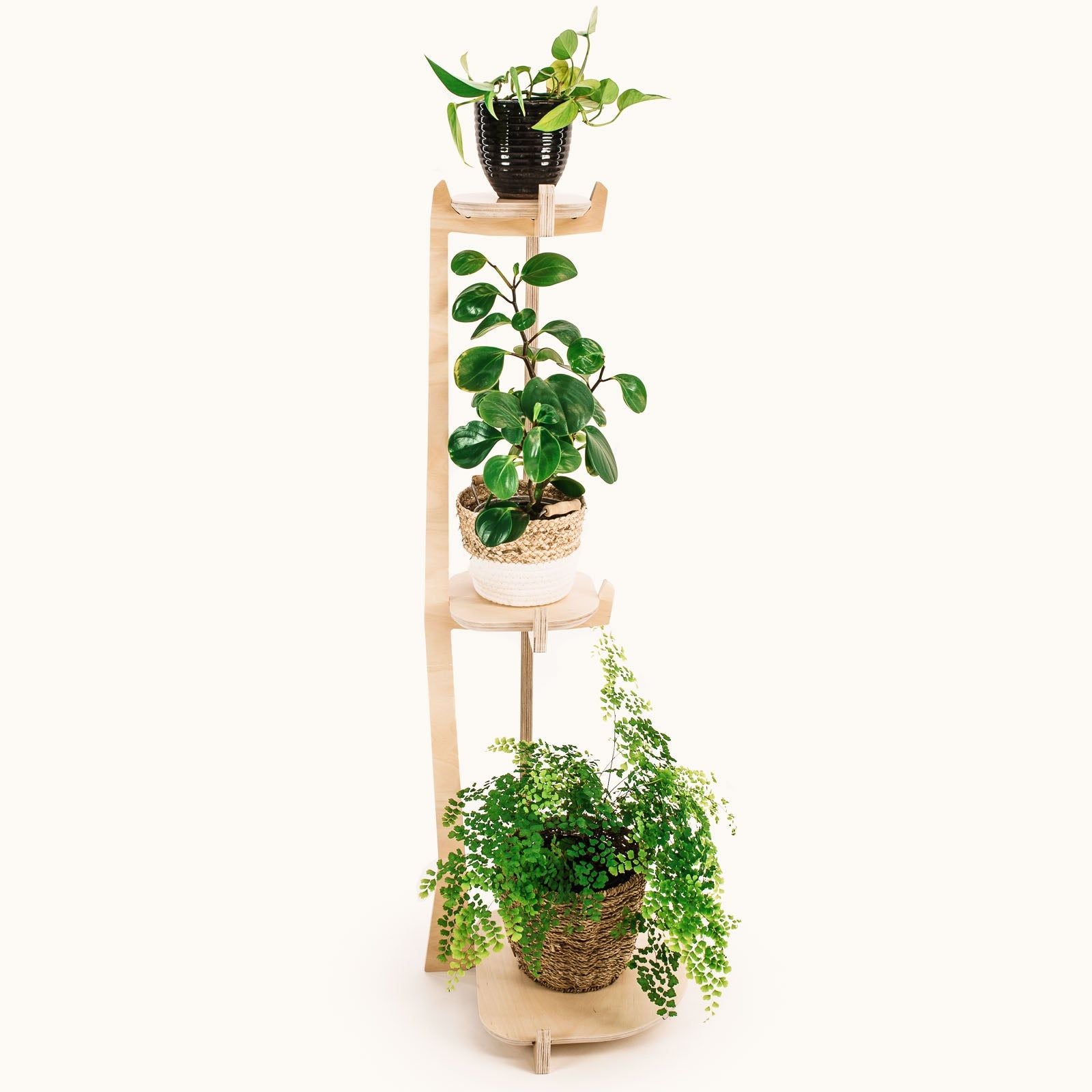 Japandi Corner Plant Stand - - Work From Home Desks