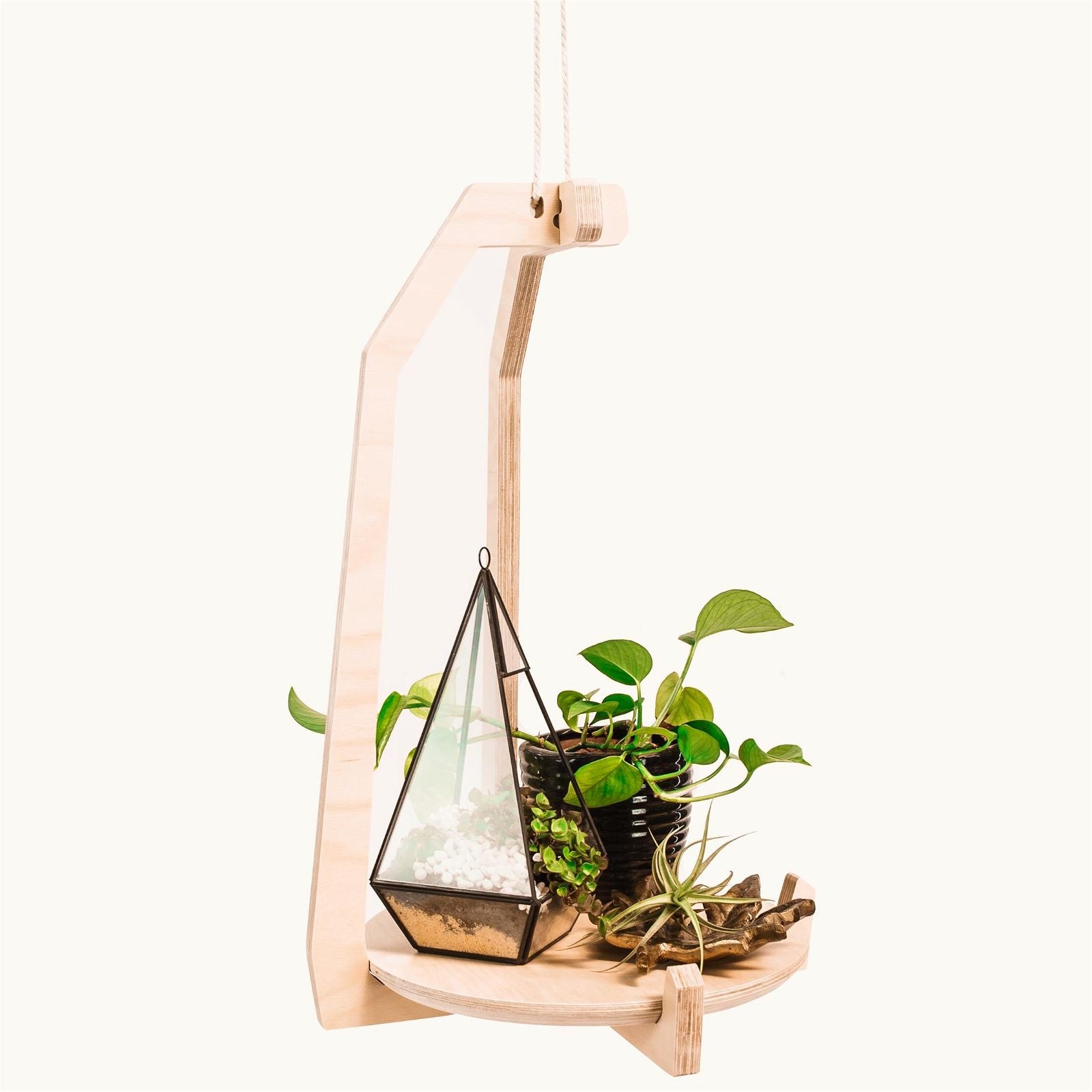 Japandi Hanging Plant Stand - - Work From Home Desks