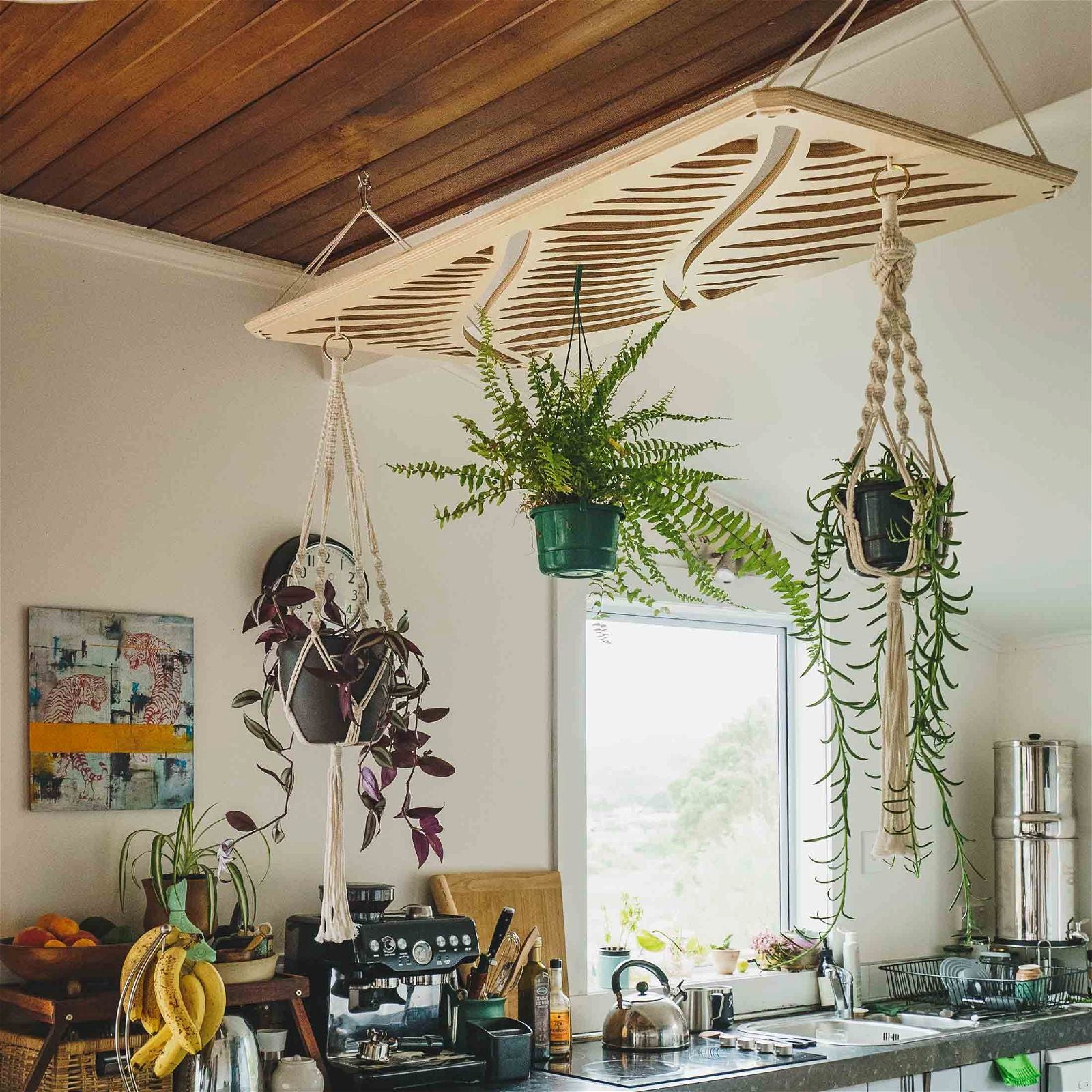 Japandi Plant Chandelier - - Work From Home Desks