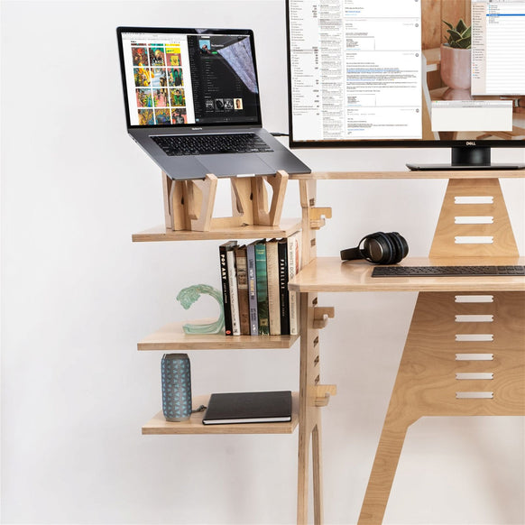Laptop Lifter Wing & Two Wing Shelves - - Work From Home Desks