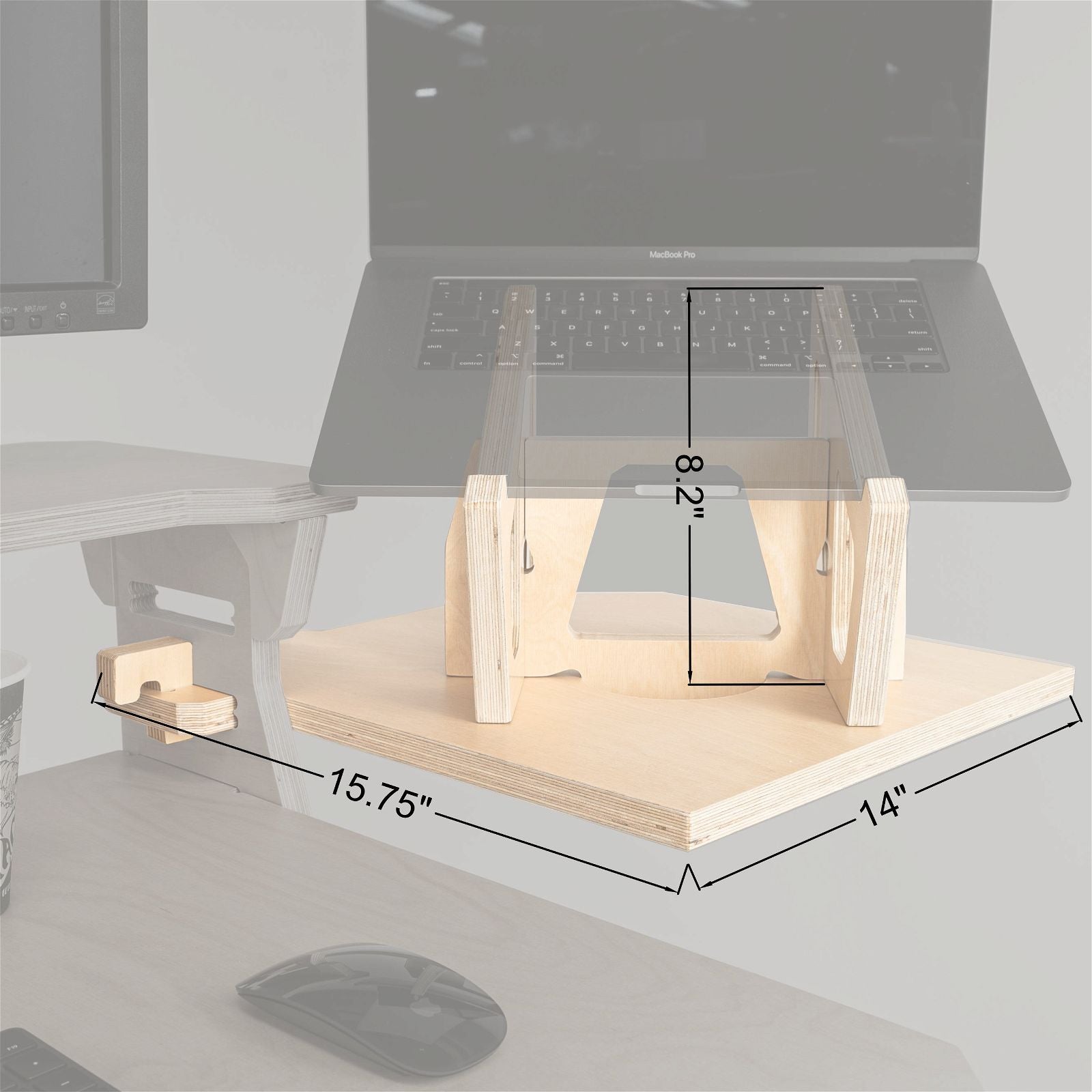 Laptop Lifter Wing & Two Wing Shelves - - Work From Home Desks