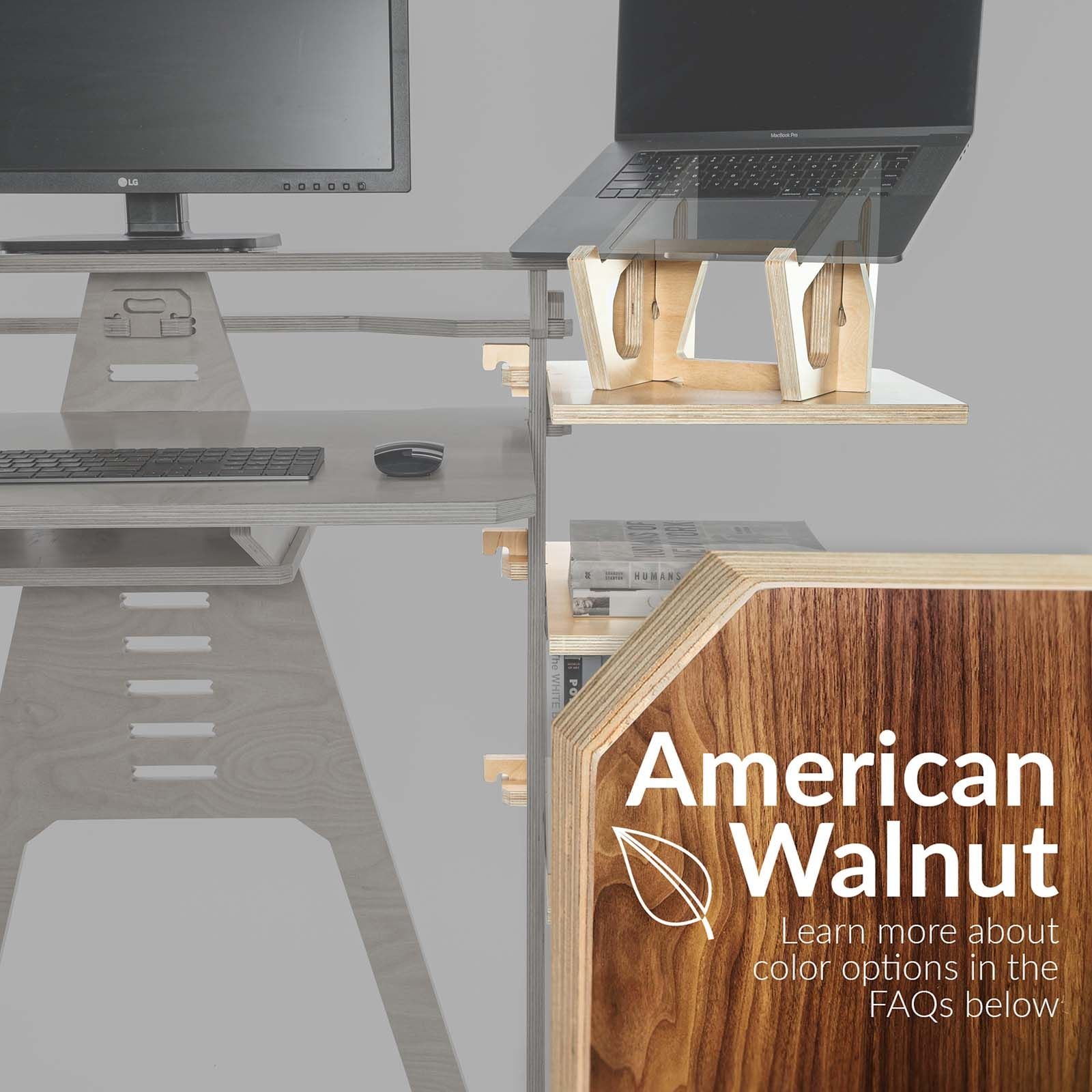 Laptop Lifter Wing & Two Wing Shelves - - Work From Home Desks