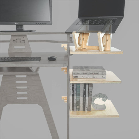 Sitting Desk with shelves and noho move chair - - Work From Home Desks