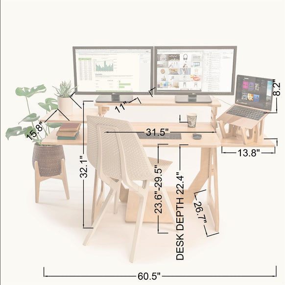 Sitting Desk with shelves and noho move chair - - Work From Home Desks