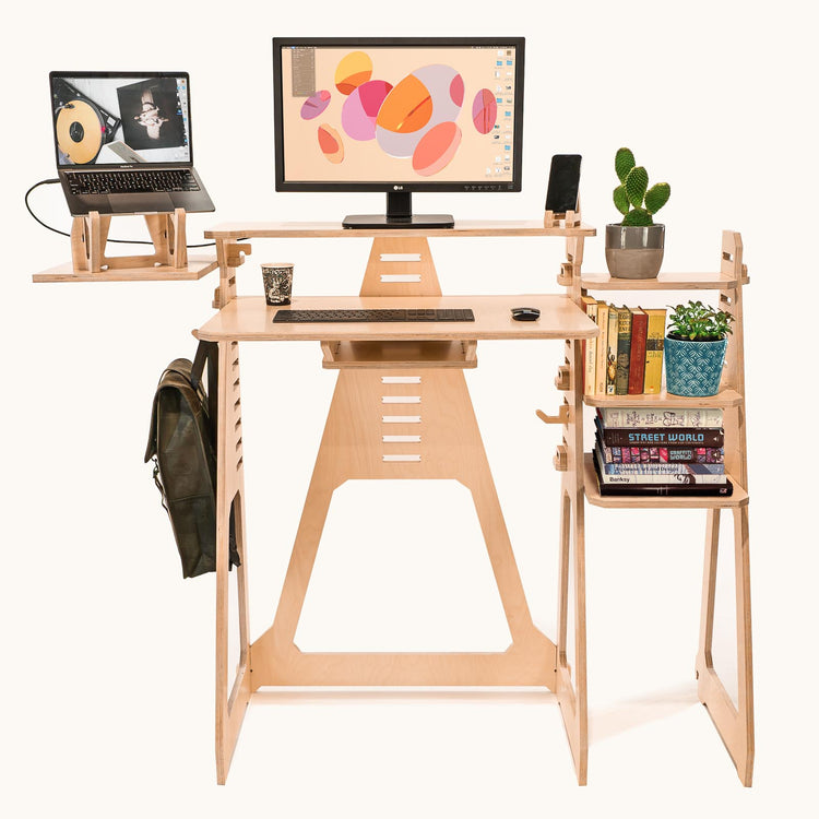 •Standing Desk with Book Shelf