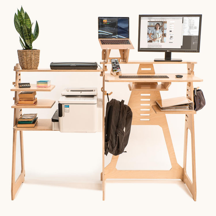 •Standing Desk with Side Shelves