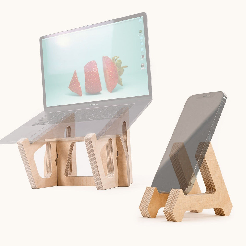 Birch Laptop Lifter & Phone Stand -  - Work From Home Desks                                    
