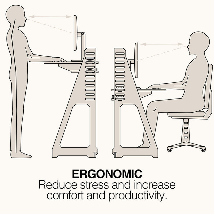 Standing Desk with Book Shelf -  - Work From Home Desks                                    