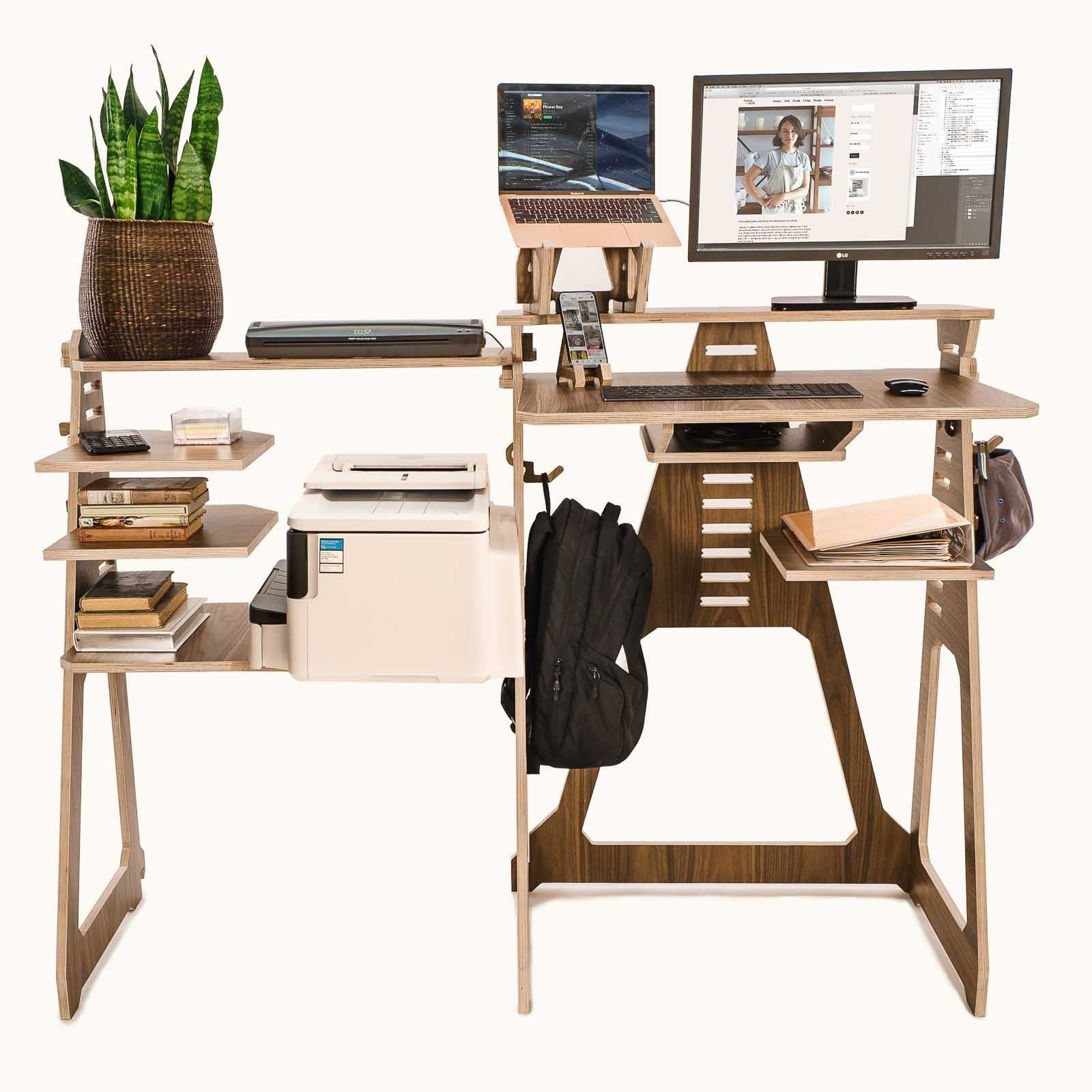 Standing Desk with Side Shelves -  - Work From Home Desks                                    