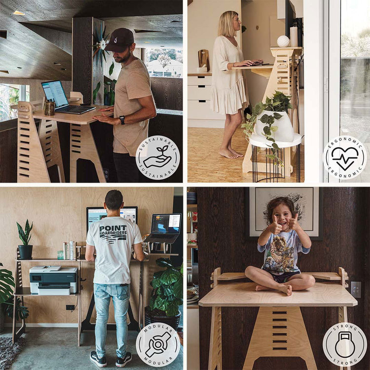Standing Desk with Side Shelves -  - Work From Home Desks                                    